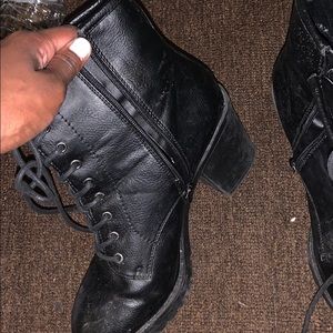 Black laced booties